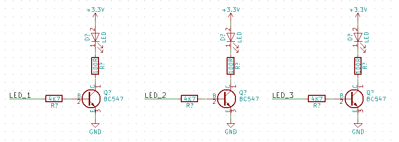 Buffered LED schematic, multiple