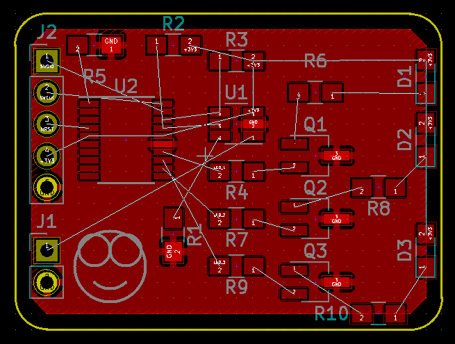 PCB zones placed